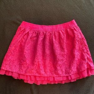 Pink Floral Pattern Skirt